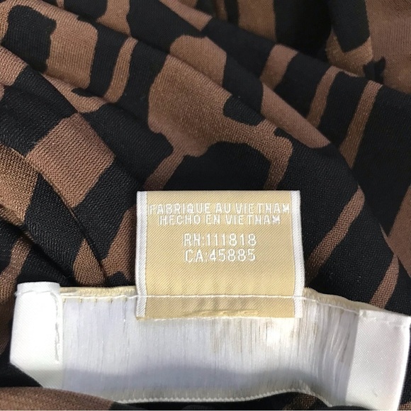 MICHAEL Michael Kors Petite L sleeveless Blouson Black Brown print Dress Large - Picture 12 of 15